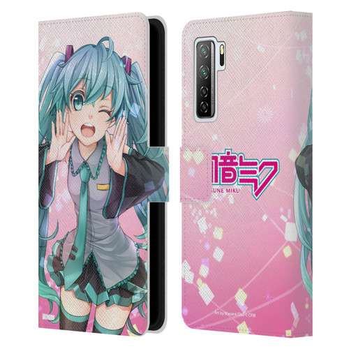 Hatsune Miku Graphics Wink Leather Book Wallet Case Cover For Huawei Nova 7 SE/P40 Lite 5G