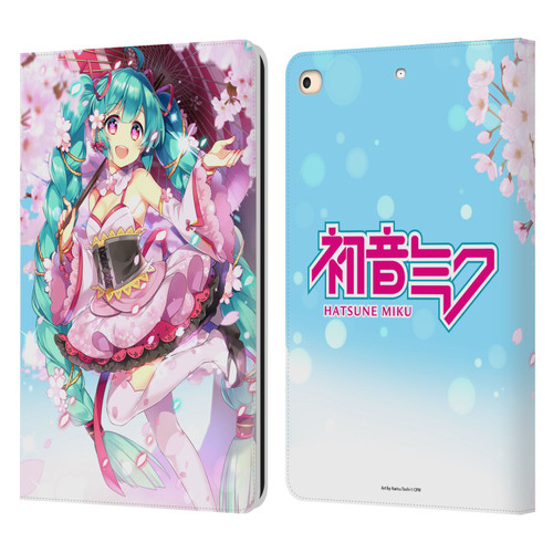 Hatsune Miku Graphics Sakura Leather Book Wallet Case Cover For Apple iPad 9.7 2017 / iPad 9.7 2018