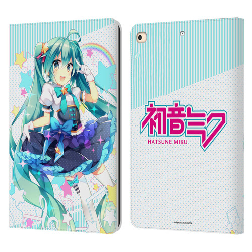 Hatsune Miku Graphics Stars And Rainbow Leather Book Wallet Case Cover For Apple iPad 9.7 2017 / iPad 9.7 2018
