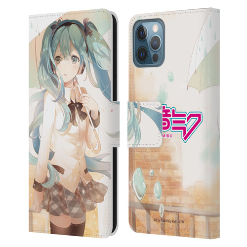 Hatsune Miku Graphics Rain Leather Book Wallet Case Cover For Apple iPhone 12 / iPhone 12 Pro