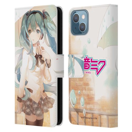 Hatsune Miku Graphics Rain Leather Book Wallet Case Cover For Apple iPhone 13