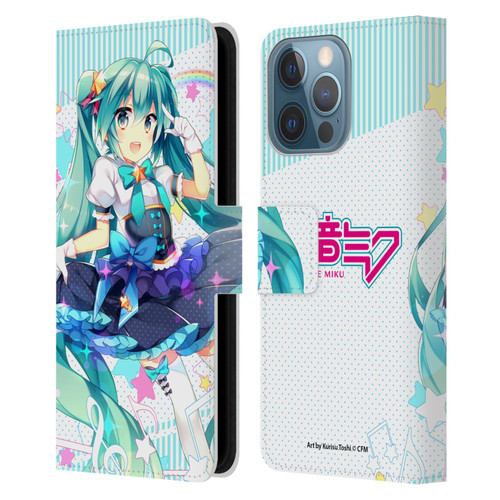 Hatsune Miku Graphics Stars And Rainbow Leather Book Wallet Case Cover For Apple iPhone 13 Pro