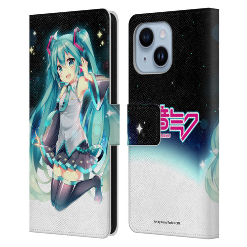 Hatsune Miku Graphics Night Sky Leather Book Wallet Case Cover For Apple iPhone 14 Plus