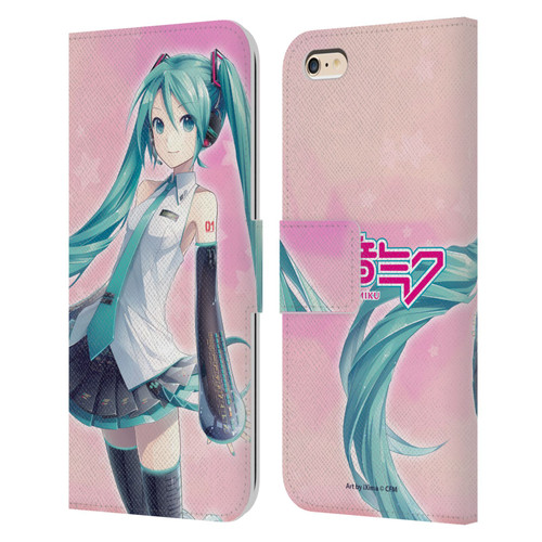 Hatsune Miku Graphics Star Leather Book Wallet Case Cover For Apple iPhone 6 Plus / iPhone 6s Plus