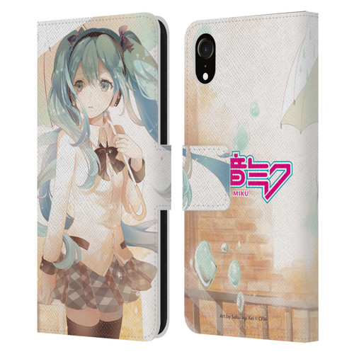 Hatsune Miku Graphics Rain Leather Book Wallet Case Cover For Apple iPhone XR