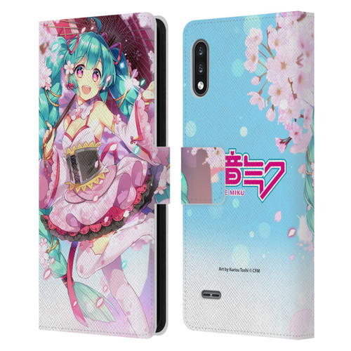 Hatsune Miku Graphics Sakura Leather Book Wallet Case Cover For LG K22