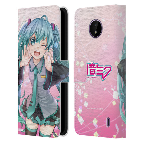 Hatsune Miku Graphics Wink Leather Book Wallet Case Cover For Nokia C10 / C20