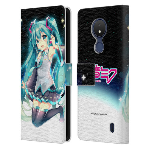 Hatsune Miku Graphics Night Sky Leather Book Wallet Case Cover For Nokia C21