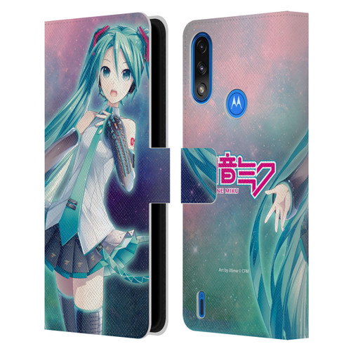 Hatsune Miku Graphics Nebula Leather Book Wallet Case Cover For Motorola Moto E7 Power / Moto E7i Power