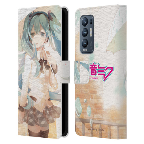 Hatsune Miku Graphics Rain Leather Book Wallet Case Cover For OPPO Find X3 Neo / Reno5 Pro+ 5G