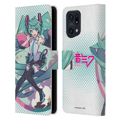 Hatsune Miku Graphics Pastels Leather Book Wallet Case Cover For OPPO Find X5