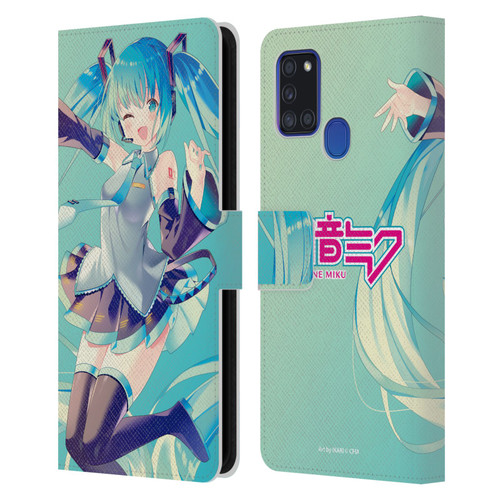 Hatsune Miku Graphics Sing Leather Book Wallet Case Cover For Samsung Galaxy A21s (2020)