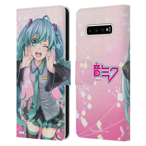 Hatsune Miku Graphics Wink Leather Book Wallet Case Cover For Samsung Galaxy S10+ / S10 Plus