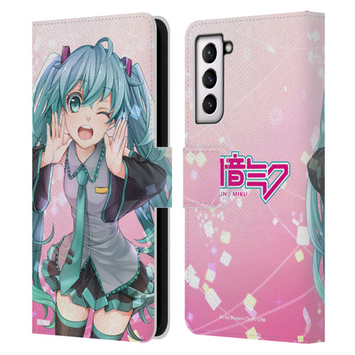 Hatsune Miku Graphics Wink Leather Book Wallet Case Cover For Samsung Galaxy S21 FE 5G