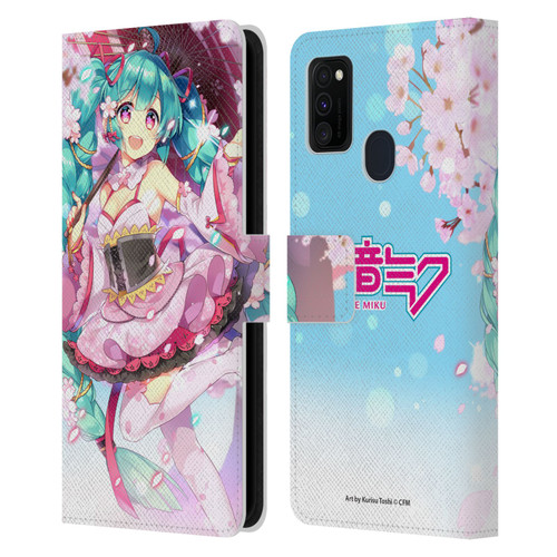 Hatsune Miku Graphics Sakura Leather Book Wallet Case Cover For Samsung Galaxy M30s (2019)/M21 (2020)