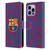 FC Barcelona Crest Patterns Glitch Leather Book Wallet Case Cover For Apple iPhone 14 Pro Max