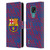 FC Barcelona Crest Patterns Glitch Leather Book Wallet Case Cover For Motorola Moto E7