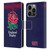 England Rugby Union 2016/17 The Rose Alternate Kit Leather Book Wallet Case Cover For Apple iPhone 14 Pro