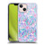 Micklyn Le Feuvre Florals Burst in Pink and Teal Soft Gel Case for Apple iPhone 13