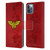 Wonder Woman DC Comics Logos Distressed Leather Book Wallet Case Cover For Apple iPhone 12 / iPhone 12 Pro