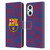 FC Barcelona Crest Patterns Glitch Leather Book Wallet Case Cover For OPPO Reno8 Lite