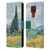 The National Gallery Art A Wheatfield With Cypresses Leather Book Wallet Case Cover For Motorola Moto E7 Plus