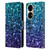 PLdesign Glitter Sparkles Aqua Blue Leather Book Wallet Case Cover For Huawei P50