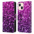 PLdesign Glitter Sparkles Purple Pink Leather Book Wallet Case Cover For Apple iPhone 13 Mini