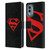 Superman DC Comics Logos Black And Red Leather Book Wallet Case Cover For Nokia X30