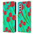 Grace Illustration Lovely Floral Red Tulips Leather Book Wallet Case Cover For Samsung Galaxy S21 5G
