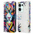 Pixie Cold Cats Shattered Tiger Leather Book Wallet Case Cover For OPPO Reno8 Pro