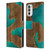 Alyn Spiller Wood & Resin Aqua Leather Book Wallet Case Cover For Motorola Moto G52