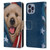Vincent Hie Canidae Patriotic Golden Retriever Leather Book Wallet Case Cover For Apple iPhone 14