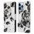 Mai Autumn Floral Blooms Black Beauty Leather Book Wallet Case Cover For Apple iPhone 13 Pro