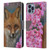 Ash Evans Animals Fox Peonies Leather Book Wallet Case Cover For Apple iPhone 14