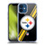 NFL Pittsburgh Steelers Logo Stripes Soft Gel Case for Apple iPhone 12 Mini