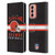 NFL Cleveland Browns Graphics Helmet Typography Leather Book Wallet Case Cover For Samsung Galaxy M13 (2022)