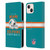 NFL Miami Dolphins Graphics Helmet Typography Leather Book Wallet Case Cover For Apple iPhone 13
