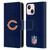 NFL Chicago Bears Logo Plain Leather Book Wallet Case Cover For Apple iPhone 13 Mini