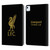 Liverpool Football Club Liver Bird Gold Logo On Black Leather Book Wallet Case Cover For Apple iPad Air 11 2020/2022/2024