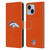 NFL Denver Broncos Logo Plain Leather Book Wallet Case Cover For Apple iPhone 14 Plus