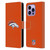 NFL Denver Broncos Logo Plain Leather Book Wallet Case Cover For Apple iPhone 14 Pro Max