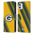 NFL Green Bay Packers Artwork Stripes Leather Book Wallet Case Cover For Apple iPhone 11