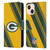 NFL Green Bay Packers Artwork Stripes Leather Book Wallet Case Cover For Apple iPhone 13 Mini