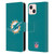 NFL Miami Dolphins Logo Plain Leather Book Wallet Case Cover For Apple iPhone 13
