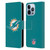 NFL Miami Dolphins Logo Plain Leather Book Wallet Case Cover For Apple iPhone 13 Pro