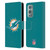 NFL Miami Dolphins Logo Plain Leather Book Wallet Case Cover For OnePlus 9