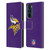 NFL Minnesota Vikings Logo Plain Leather Book Wallet Case Cover For Motorola Edge 30