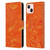 Suzan Lind Marble 2 Honey Orange Leather Book Wallet Case Cover For Apple iPhone 13