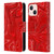 Suzan Lind Marble 2 Red Leather Book Wallet Case Cover For Apple iPhone 13 Mini